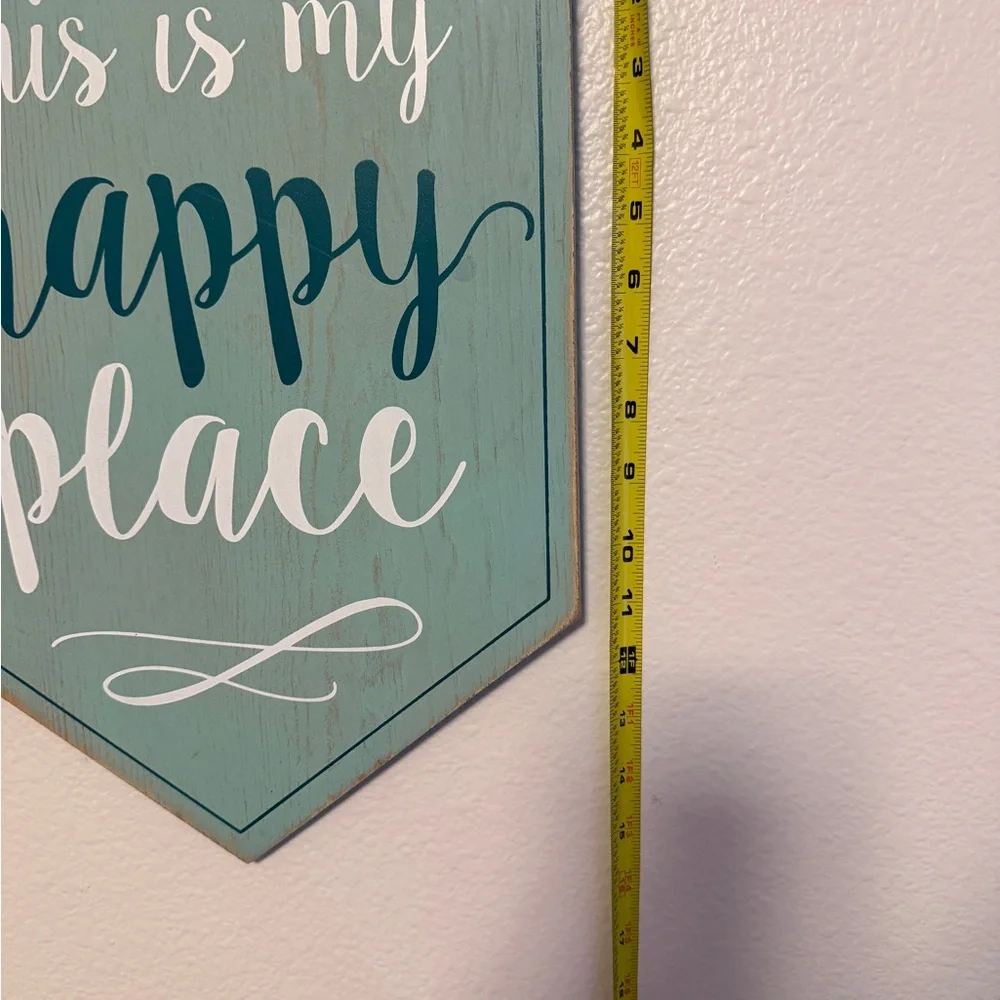 Hobby Lobby Teal and White 'Happy Place' Wall Art